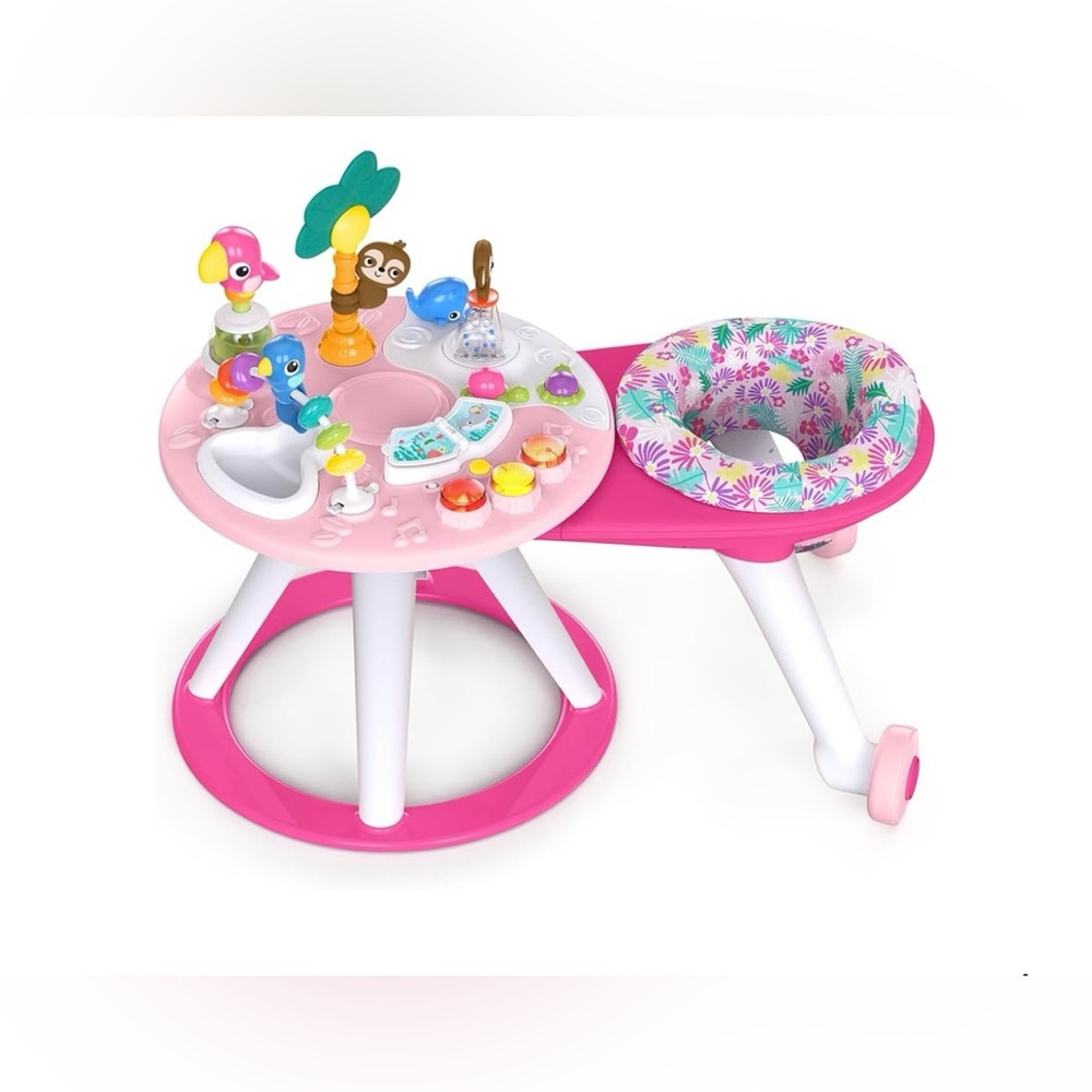 Bright Starts Around We Go 2-in-1 Baby Walker, Discovery Activity Center & Table